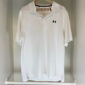 Under Armour Men’s White Polo Size Large LIKE NEW!
